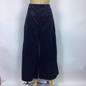 Anett Rostel Wide Leg Black Velvet Culottes Pants  Size 40